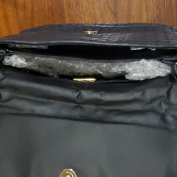 VTG Ganson Woven Leather Navy Purse Shoulder bag Cross… - Picture 5 of 7